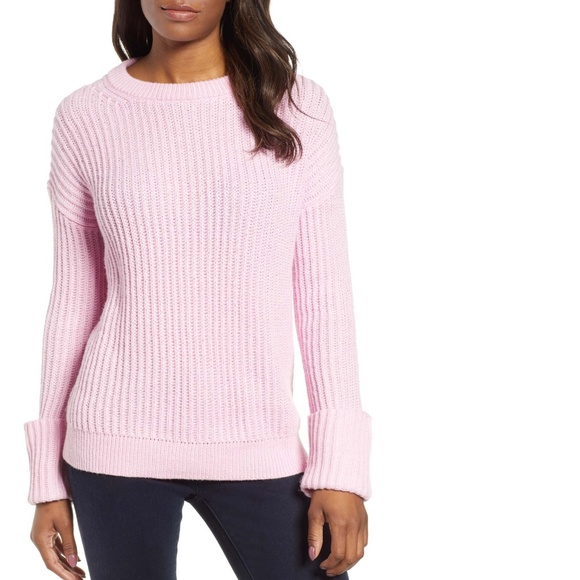 Caslon Sweaters - SOLD Caslon Pink Cuffed Sleeve Sweater Small